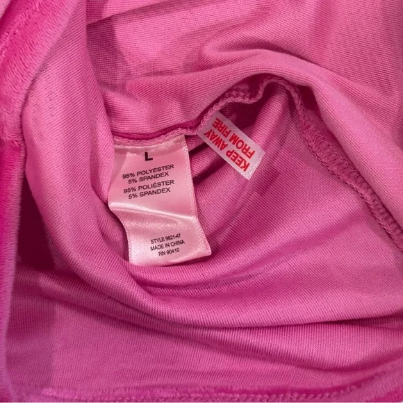 JUICY COUTURE VELOUR SHORTS LOUNGEWEAR RHINESTONES PINK BLACK SIZE LARGE Y2K